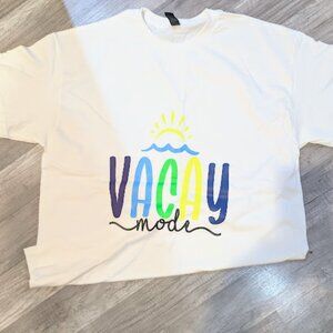 NEW Womens X-Large Graphic Tshirt, Vacay Mode, Vacation T-Shirt